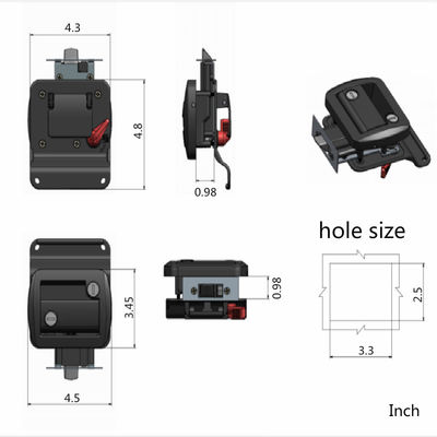 ISO Caravan Security Locks Black Color RV Digital Door Lock