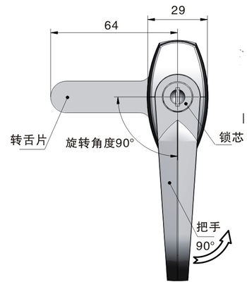 Bright Chrome Plated Garage Door Handle Lock Die Casting ISO Certificcate