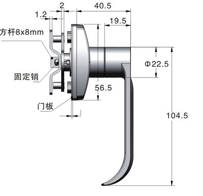 Bright Chrome Plated Garage Door Handle Lock Die Casting ISO Certificcate